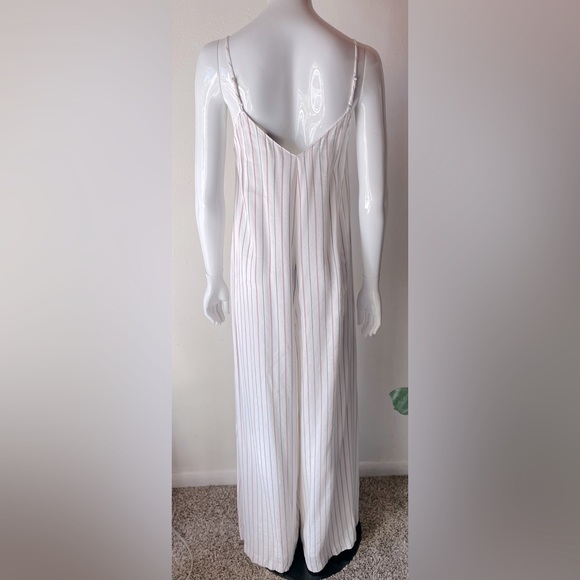 Zara (trf) Collection Linen Blend Super Wide-Leg Loose One Piece Jumpsuit Size 6 - Picture 7 of 13